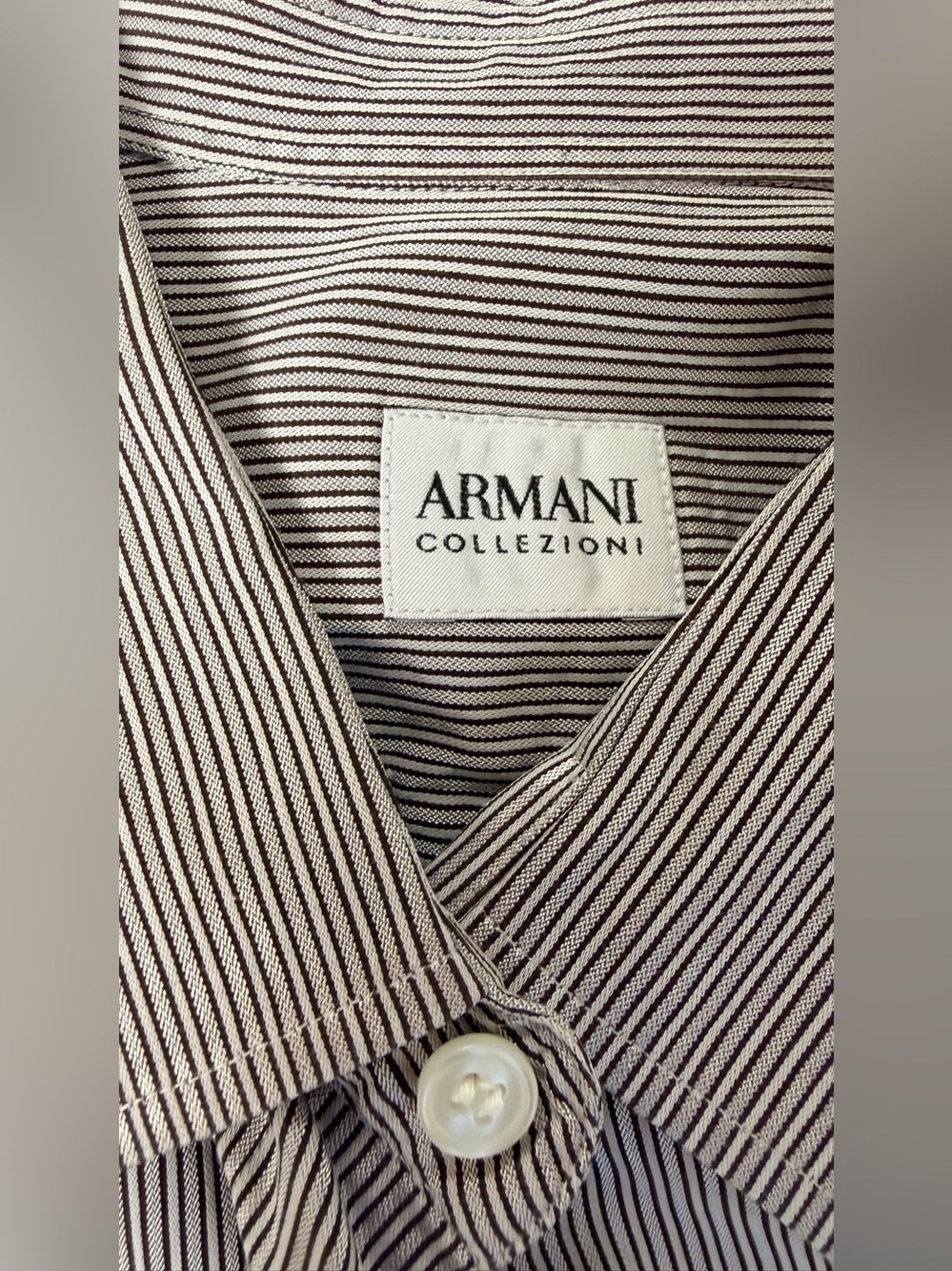 Armani Collezioni Striped Long Sleeve Dress Shirt XXL